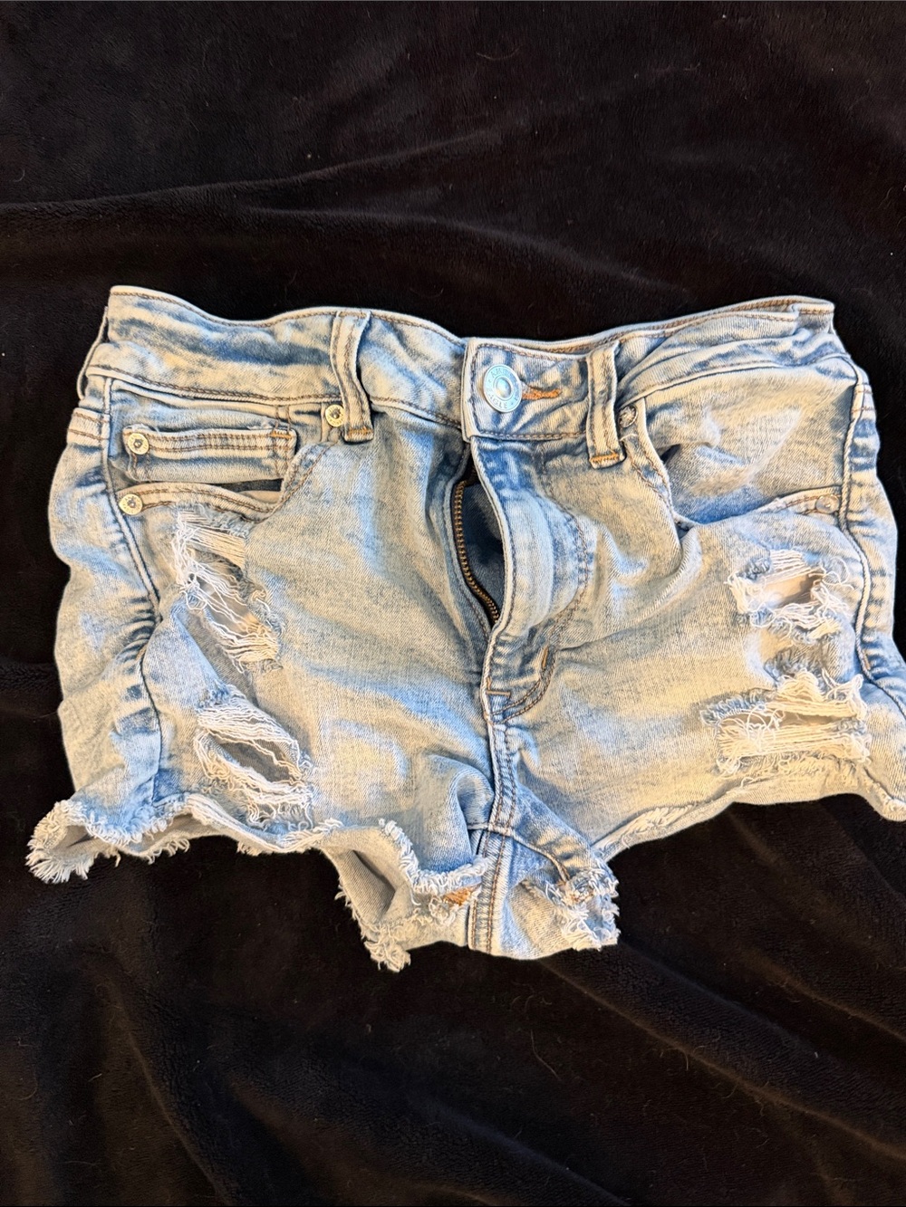 American Eagle Outfitters Light Wash Distressed Denim Shorts